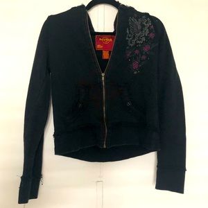 Hard Rock Cafe Black Zip Up Hoodie Medium